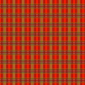 Red, green, burgundy and light blue tartan - Small scale