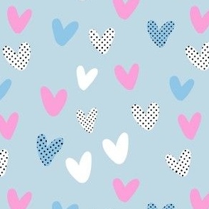 pop art hearts - light blue