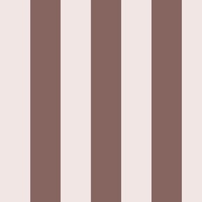 Large Vertical Awning Stripe Pattern - Eggshell White and Cinnamon Bronze
