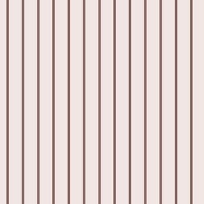 Vertical Pin Stripe Pattern - Eggshell White and Cinnamon Bronze