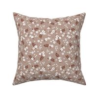 Sweet little bohemian garden boho blossom white gray rust on latte beige