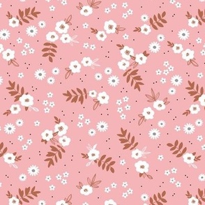 Sweet little bohemian garden boho blossom white rust on pink