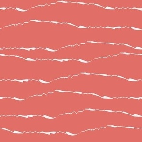 White hand drawn lines on red background -small