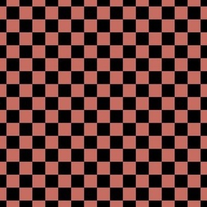 Checker Pattern - Terracotta and Black