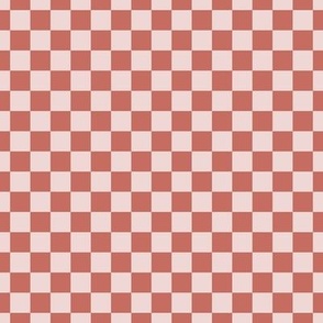 Checker Pattern - Terracotta and Peach Champagne