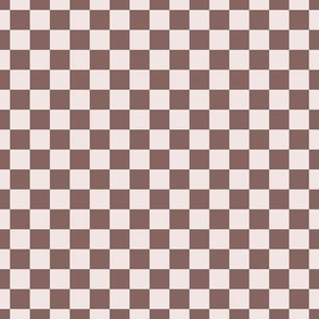 Checker Pattern - Eggshell White and Cinnamon Bronze