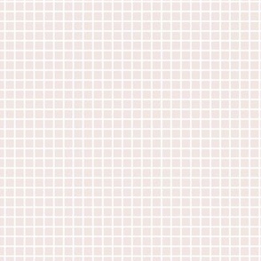 Small Grid Pattern - Eggshell White and White