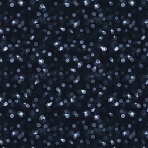 Small Sparkly Bokeh Pattern - Midnight Black Color