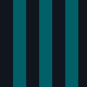 Large Vertical Awning Stripe Pattern - Midnight Black and Harbor Blue
