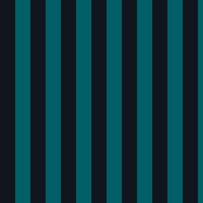 Vertical Awning Stripe Pattern - Midnight Black and Harbor Blue