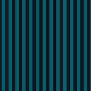 Vertical Bengal Stripe Pattern - Midnight Black and Harbor Blue