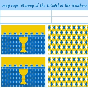 mug rugs: Barony of the Citadel of the Southern Pass (SCA)