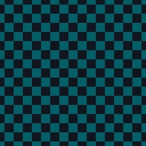 Checker Pattern - Midnight Black and Harbor Blue
