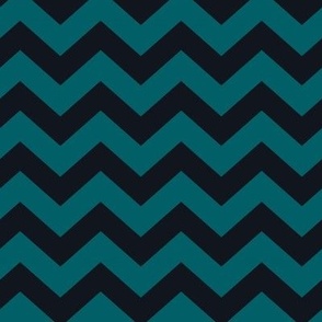 Chevron Pattern - Midnight Black and Harbor Blue