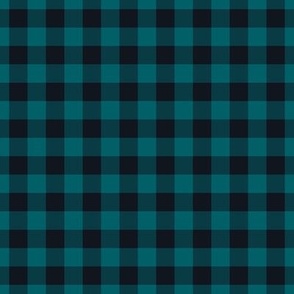Gingham Pattern - Midnight Black and Harbor Blue