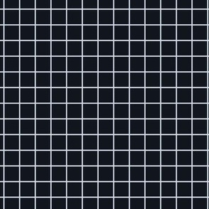 Grid Pattern - Midnight Black and Morning Grey