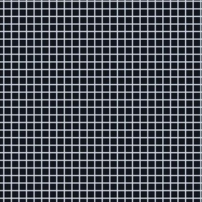 Small Grid Pattern - Midnight Black and Morning Grey