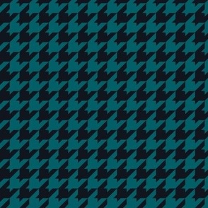 Houndstooth Pattern - Midnight Black and Harbor Blue
