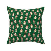 Holiday Hamsters - Christmas hamster (dark green polka dots) - LAD21