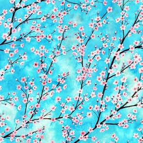 cherryblossoms watercolor, spring tree