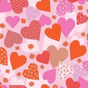 Hearts Everywhere - Red and Pink // Medium