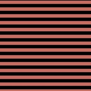 Horizontal Bengal Stripe Pattern - Terracotta and Black
