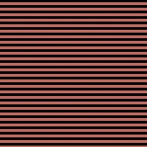 Small Horizontal Bengal Stripe Pattern - Terracotta and Black