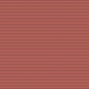 Small Horizontal Pin Stripe Pattern - Terracotta and Black