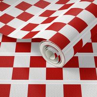 3 inch Red & White Knitting Checkerboard Horizontal Border