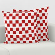 3 inch Red & White Knitting Checkerboard Horizontal Border