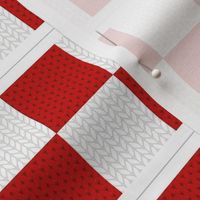 3 inch Red & White Knitting Checkerboard Horizontal Border