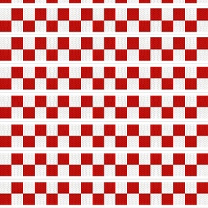 2 inch Red & White Knitting Checkerboard Horizontal Border