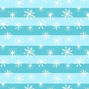 Stars & Snowflakes Sky Blue Small Scale
