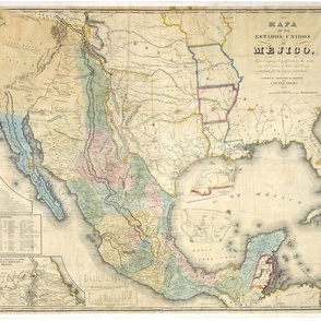 Map of Mexico 1847 - 20 x 14