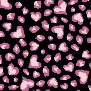 Cheetah Hearts - Black/Pink