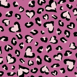 Cheetah Hearts - Dark Pink