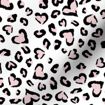 Cheetah Hearts - White/Pink