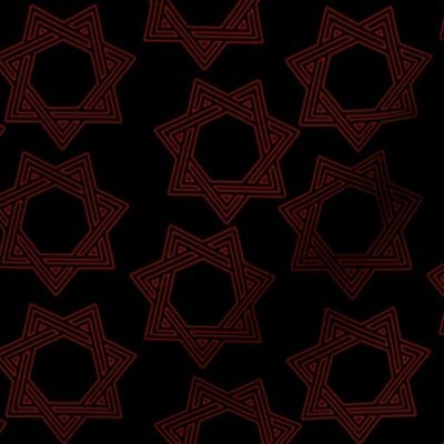 Star of Babalon red outline on black