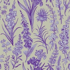 lavender wild plant pattern