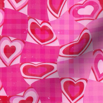 KITSCH 70s RETRO HEARTS-PINK