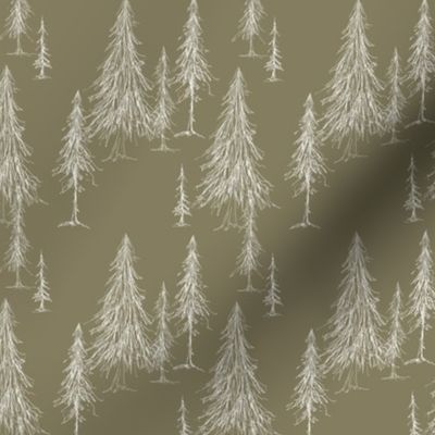 Scribble Trees - Gold and White
