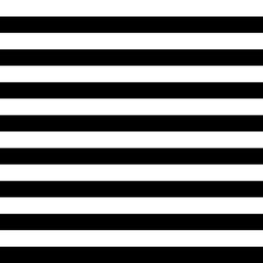 Bold Black 000000 and White FFFFFF 0.5 inch Horizontal Stripes
