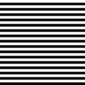 Bold Black 000000 and White FFFFFF 0.25 inch Horizontal Stripes