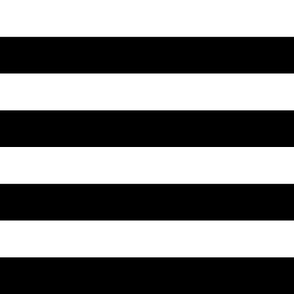 Bold Black 000000 and White FFFFFF 1 inch Horizontal Stripes