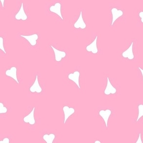 Valentines lovecore hearts white on soft pink  by Jac Slade