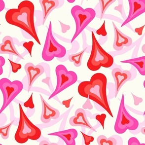 Retro hearts pink and red Jac Slade