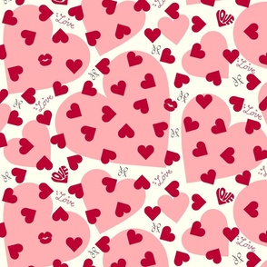 NOT FUZZY! hearts hearts and more - cream