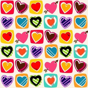 Eight Kitschy Hearts - multi
