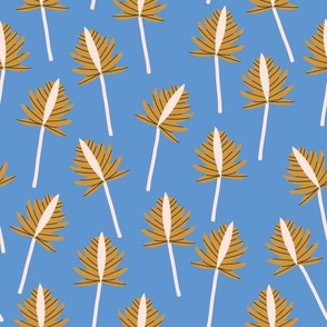 Plant Buff Seeds in the Wind on a Sky Blue Background