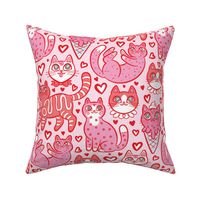 Sweet Valentine Kitties {Pink Large}